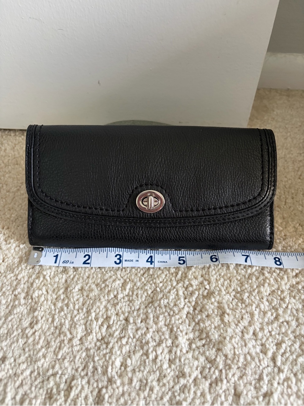 Coach Black Leather Turnlock Wallet